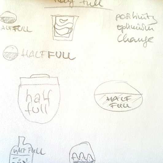 sketches for logo Half Full