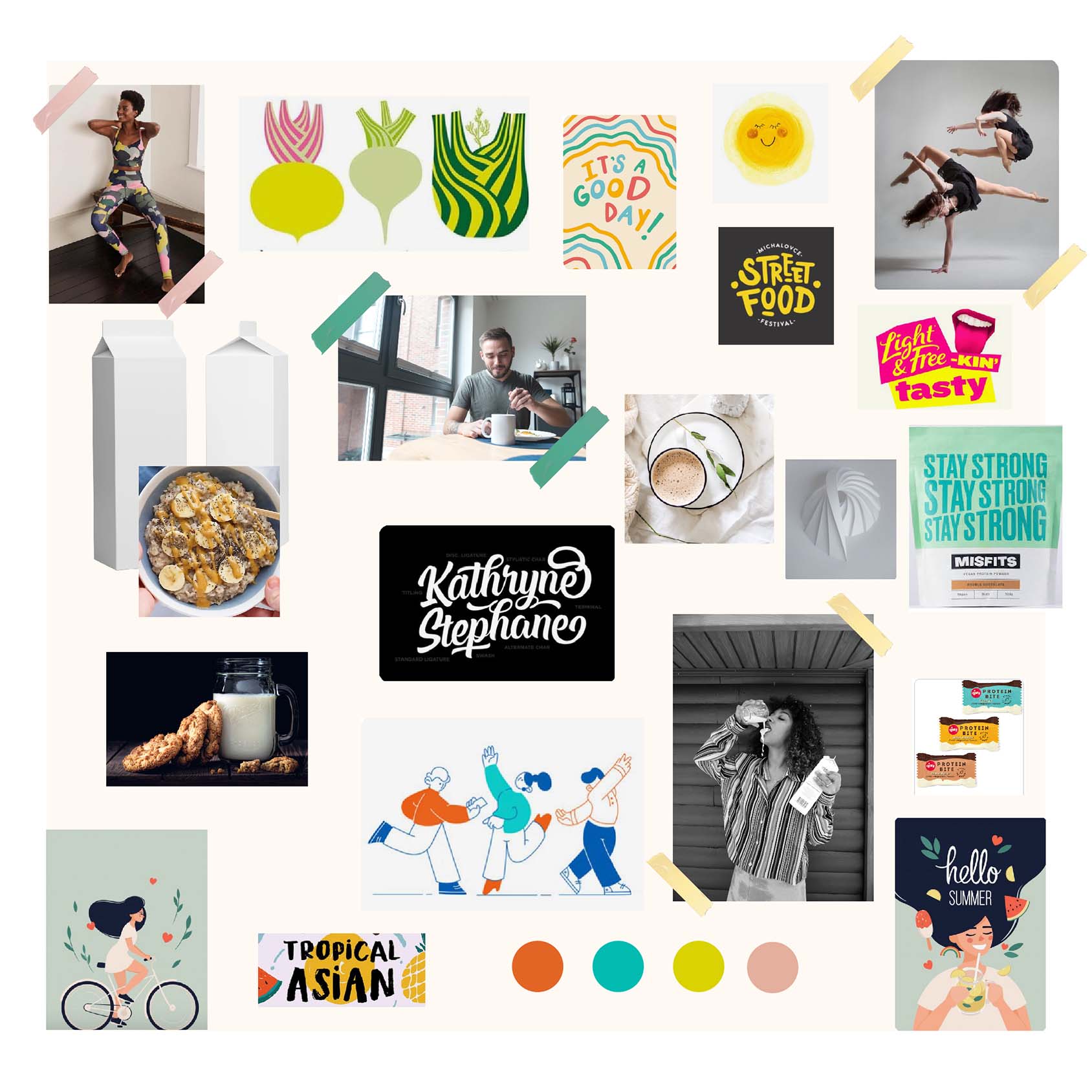 moodboard plant milk graphic design