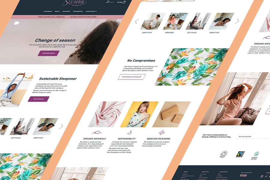 desktop sleepwear ui wireframes