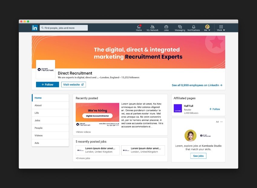 LinkedIn mockup profile