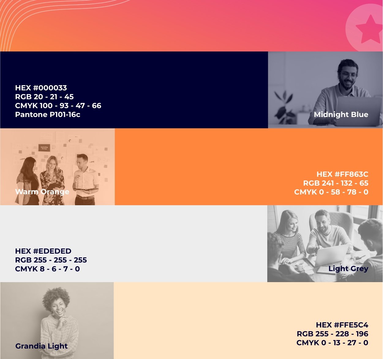 colour palette visual identity design lumimango christiane holden london