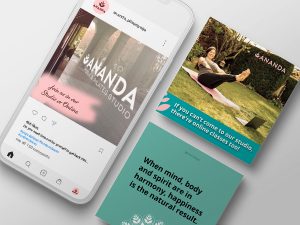 brand identity yoga pilates london studio instagram mockup