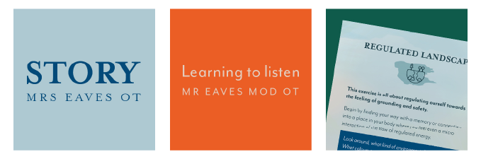 Images with 3 squares showing typography examples