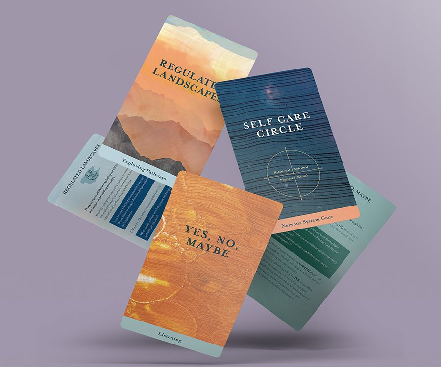 mockup of cards flying in the air