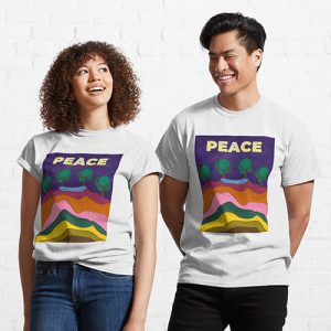 ad for print on demand redbubble tshirts peace