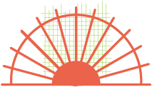 sun icon with netting texture