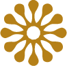 flower graphic in bronze